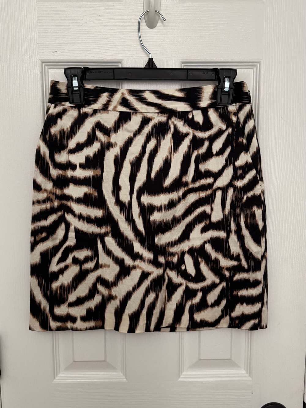 Ann Taylor Black and Cream Zebra Print Mini Skirt